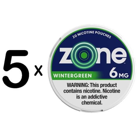 zone Wintergreen 6mg 5 for $10