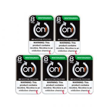 On! Wintergreen 5for$10 8mg Nicotine Pouches