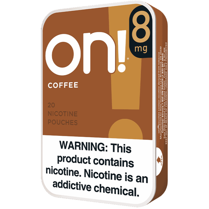coffee flavored tobacco pouches On! Coffee 8mg