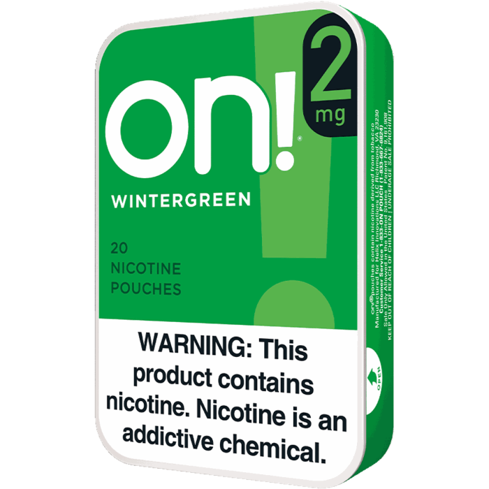 wintergreen tobacco pouches On! Wintergreen 2mg wintergreen tobacco pouches On! Wintergreen 2mg