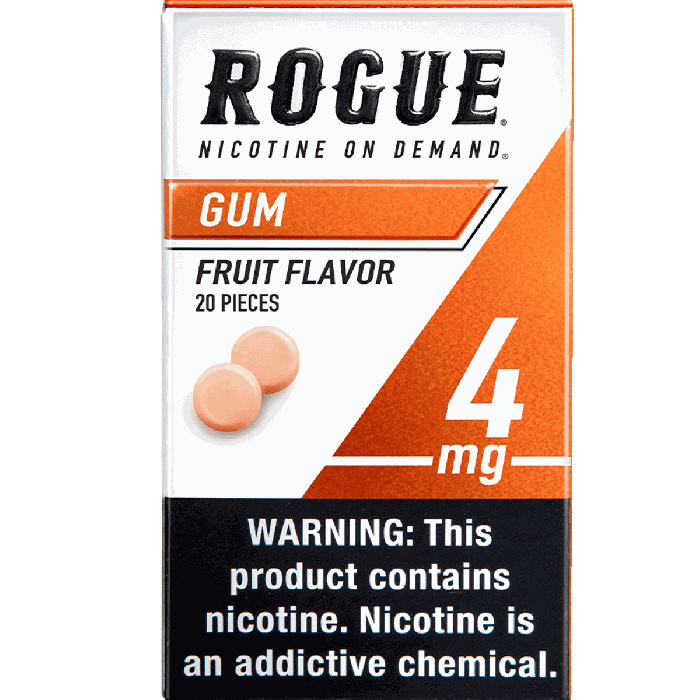 Buy Rogue Fruit Flavor 4MG, Nicotine gum Online - From $5.39 Buy Rogue Fruit Flavor 4MG, Nicotine gum Online - From $5.39