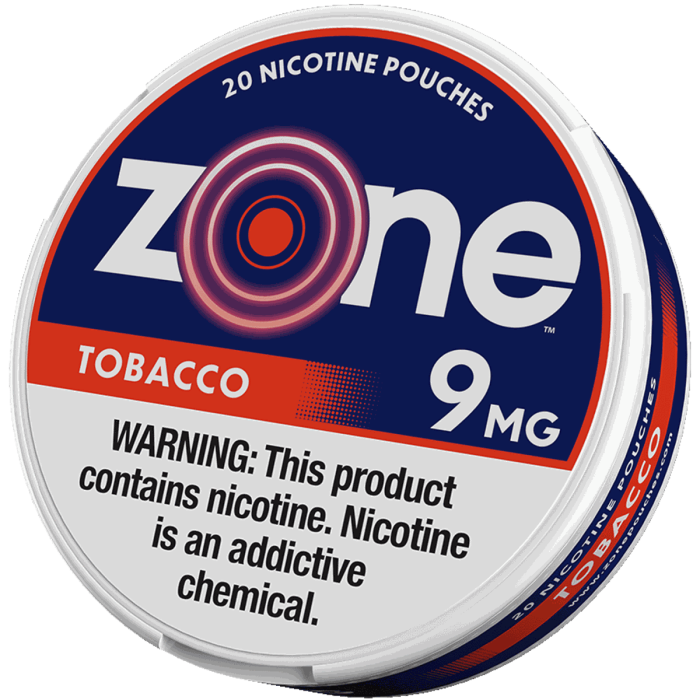 zone tobacco flavor Zone Nicotine Pouches Tobacco 20Ct 9Mg