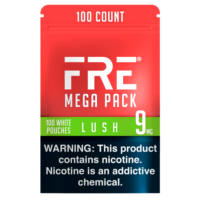 FRE Lush Mega Pack 9MG Nicotine Pouches - Bundle