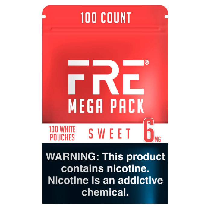 FRE Sweet Mega Pack 6MG Nicotine Pouches - Bundle FRE Sweet Mega Pack 6MG Nicotine Pouches - Bundle