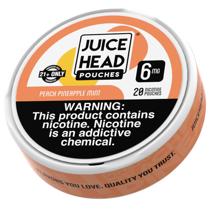 Juice Head Pouches Peach Pineapple Mint 6MG Juice Head Pouches Peach Pineapple Mint 6MG
