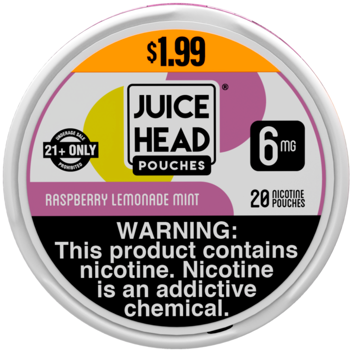Juice Head Pouches Raspberry Lemonade Mint 6MG $1.99 Can