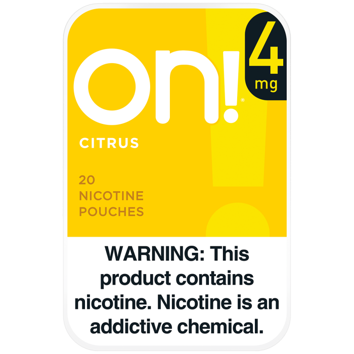 On! 4MG Citrus Nicotine Pouches