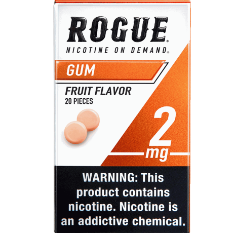 Rogue Fruit Flavor 2mg, Nicotine gum