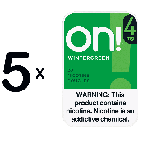 On! Wintergreen 4mg 5 for $10