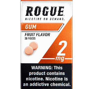 Rogue Fruit Flavor 2mg, Nicotine gum