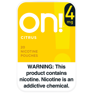 on! 4mg Citrus Nicotine Pouches