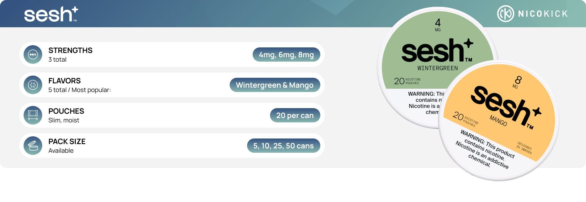 About Sesh nicotine pouches